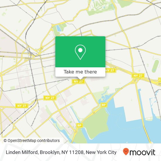 Mapa de Linden Milford, Brooklyn, NY 11208