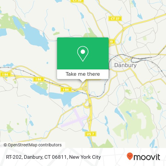 Mapa de RT-202, Danbury, CT 06811
