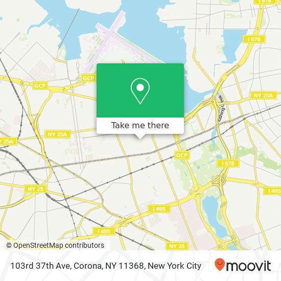 Mapa de 103rd 37th Ave, Corona, NY 11368