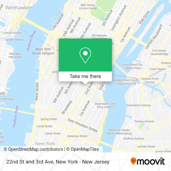 22nd St and 3rd Ave map