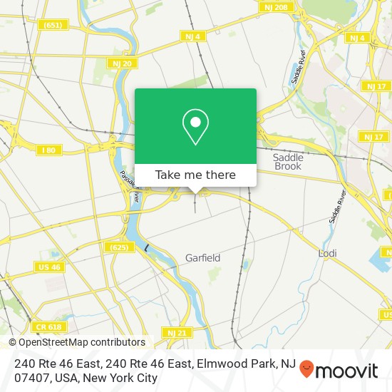 240 Rte 46 East, 240 Rte 46 East, Elmwood Park, NJ 07407, USA map