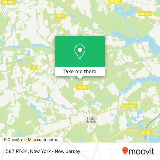 Mapa de 587 RT-34, Colts Neck, NJ 07722