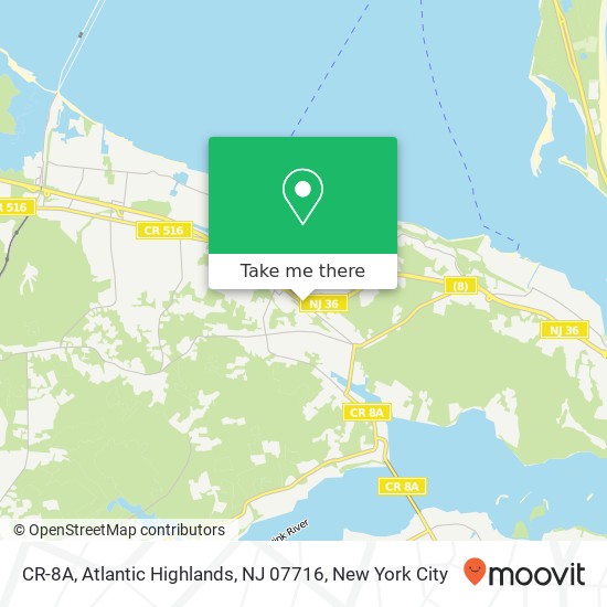 Mapa de CR-8A, Atlantic Highlands, NJ 07716