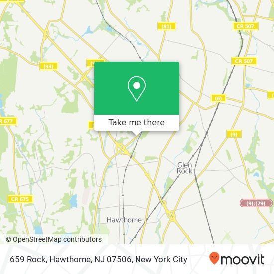 Mapa de 659 Rock, Hawthorne, NJ 07506