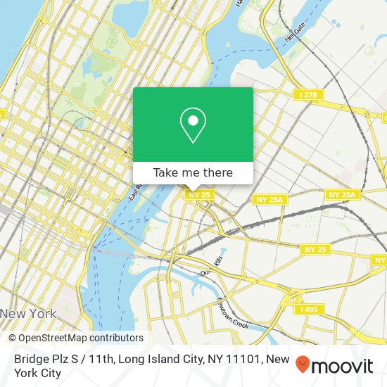 Mapa de Bridge Plz S / 11th, Long Island City, NY 11101
