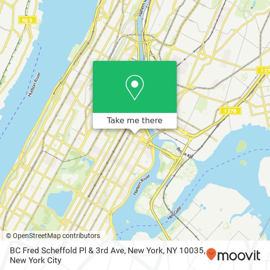 BC Fred Scheffold Pl & 3rd Ave, New York, NY 10035 map