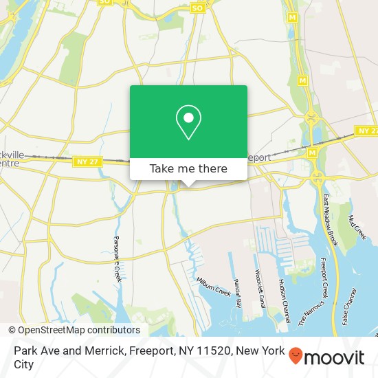 Mapa de Park Ave and Merrick, Freeport, NY 11520