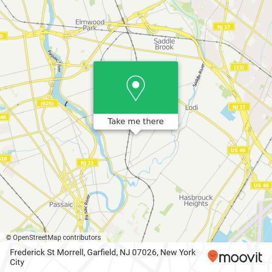 Frederick St Morrell, Garfield, NJ 07026 map