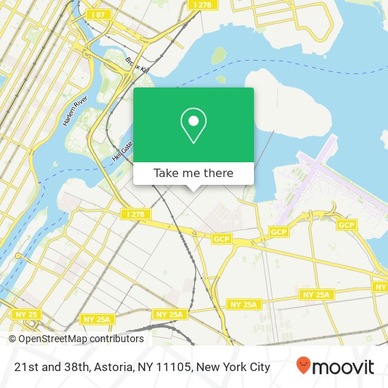 21st and 38th, Astoria, NY 11105 map