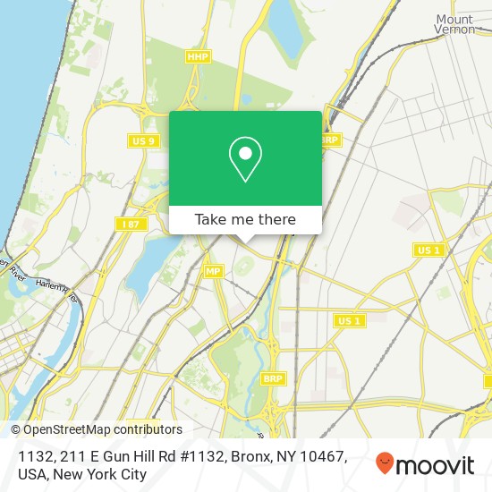 1132, 211 E Gun Hill Rd #1132, Bronx, NY 10467, USA map