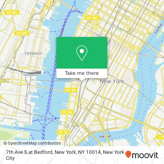 Mapa de 7th Ave S at Bedford, New York, NY 10014