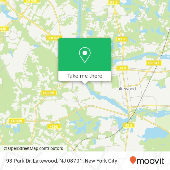 Mapa de 93 Park Dr, Lakewood, NJ 08701