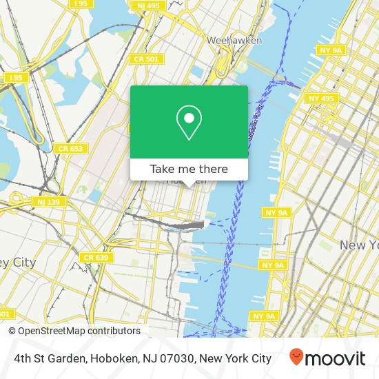 Mapa de 4th St Garden, Hoboken, NJ 07030