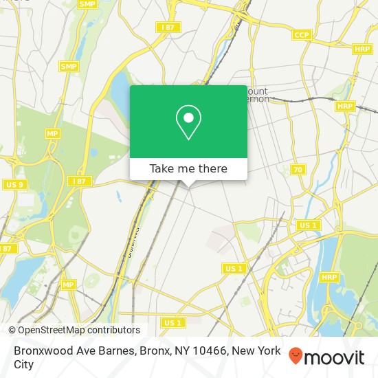 Mapa de Bronxwood Ave Barnes, Bronx, NY 10466