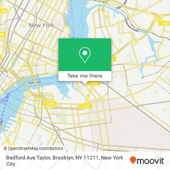 Mapa de Bedford Ave Taylor, Brooklyn, NY 11211