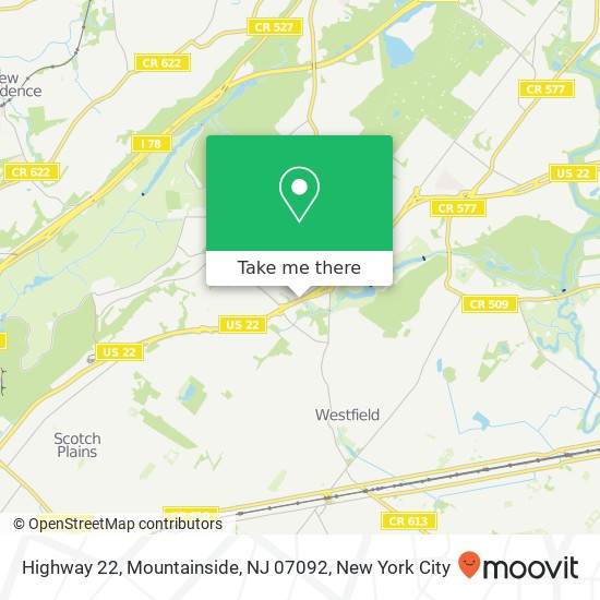 Mapa de Highway 22, Mountainside, NJ 07092