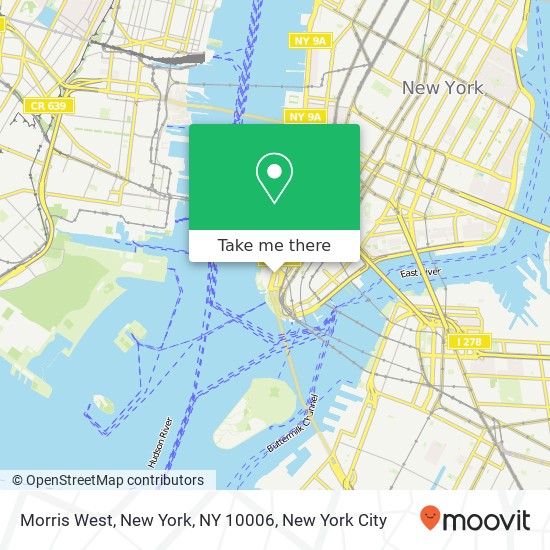 Mapa de Morris West, New York, NY 10006