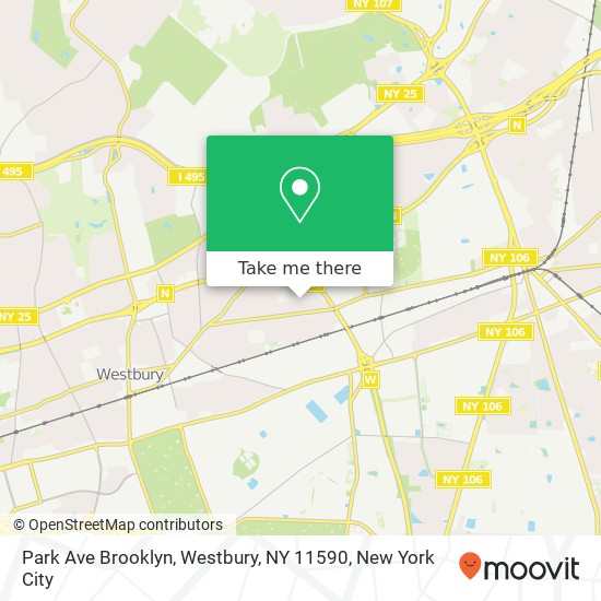 Mapa de Park Ave Brooklyn, Westbury, NY 11590