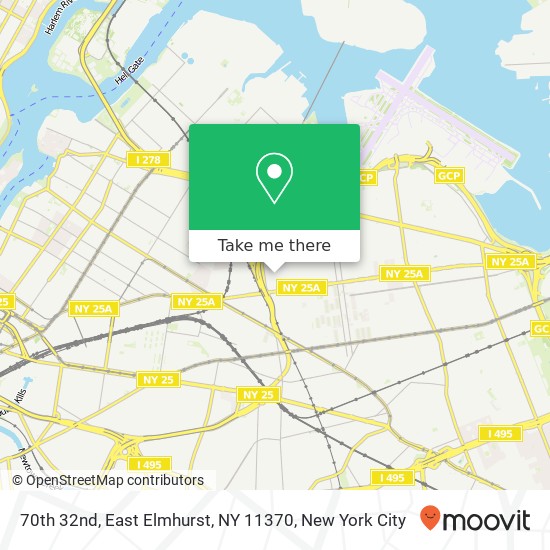 Mapa de 70th 32nd, East Elmhurst, NY 11370