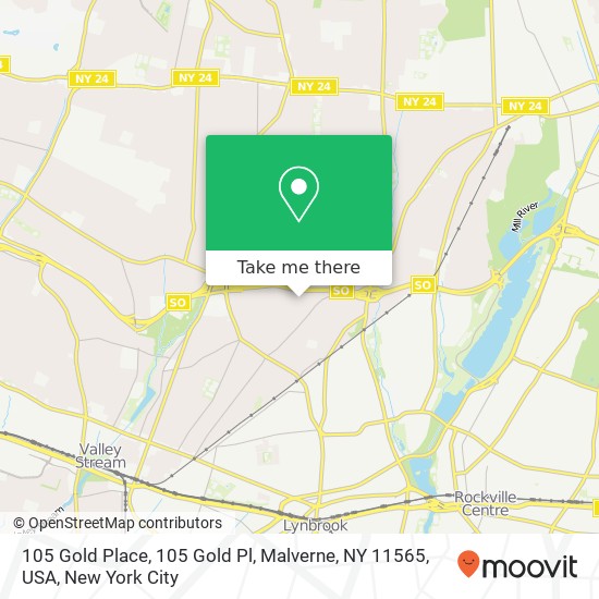 105 Gold Place, 105 Gold Pl, Malverne, NY 11565, USA map