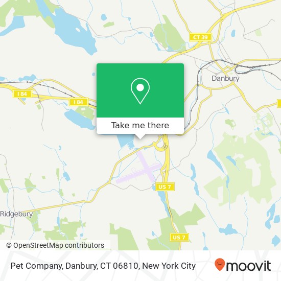 Mapa de Pet Company, Danbury, CT 06810