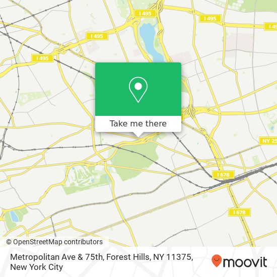 Mapa de Metropolitan Ave & 75th, Forest Hills, NY 11375