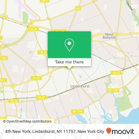 4th New York, Lindenhurst, NY 11757 map