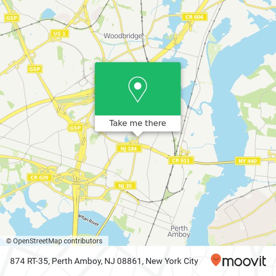 Mapa de 874 RT-35, Perth Amboy, NJ 08861