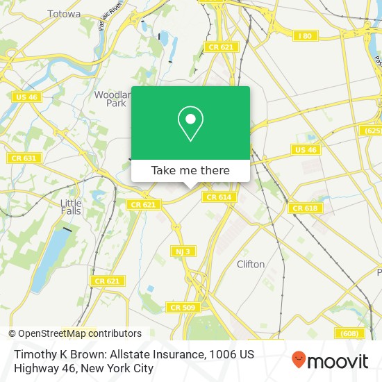 Timothy K Brown: Allstate Insurance, 1006 US Highway 46 map