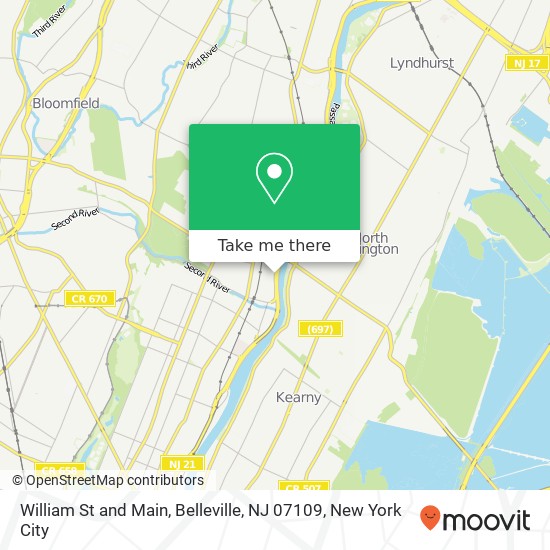 Mapa de William St and Main, Belleville, NJ 07109