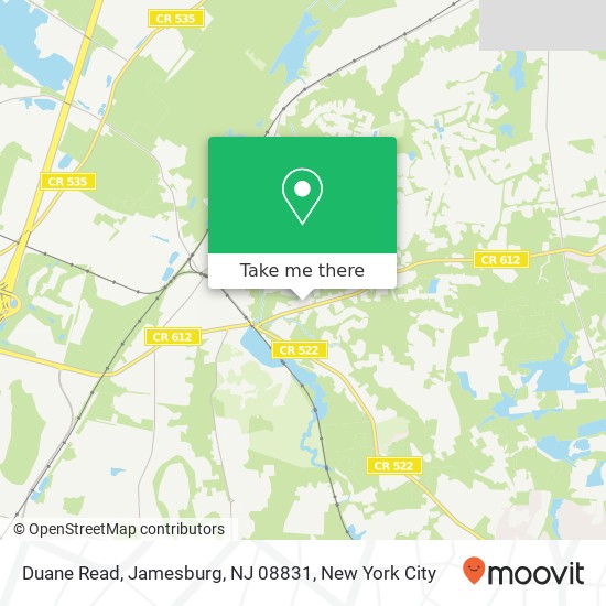 Mapa de Duane Read, Jamesburg, NJ 08831