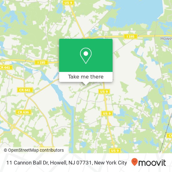 Mapa de 11 Cannon Ball Dr, Howell, NJ 07731