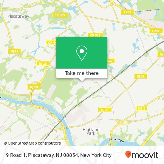 Mapa de 9 Road 1, Piscataway, NJ 08854