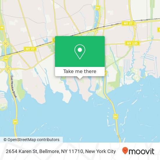 Mapa de 2654 Karen St, Bellmore, NY 11710