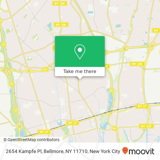 Mapa de 2654 Kampfe Pl, Bellmore, NY 11710