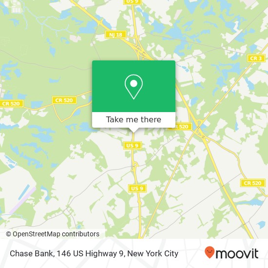 Mapa de Chase Bank, 146 US Highway 9