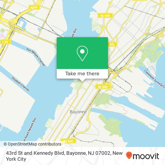 Mapa de 43rd St and Kennedy Blvd, Bayonne, NJ 07002