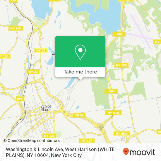 Mapa de Washington & Lincoln Ave, West Harrison (WHITE PLAINS), NY 10604