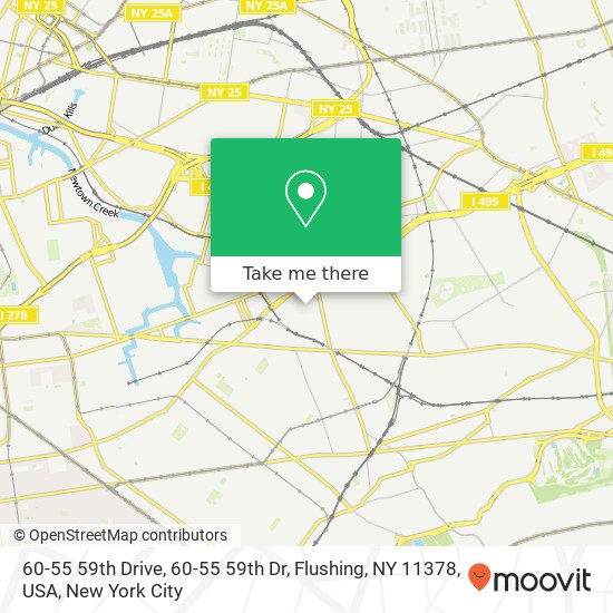 Mapa de 60-55 59th Drive, 60-55 59th Dr, Flushing, NY 11378, USA