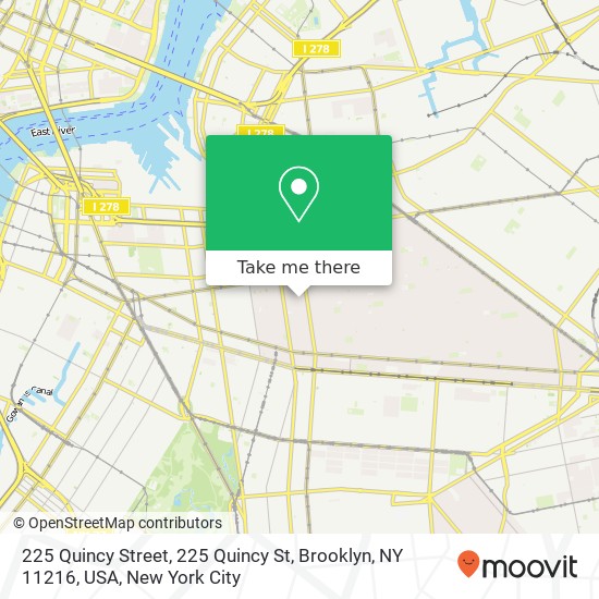 Mapa de 225 Quincy Street, 225 Quincy St, Brooklyn, NY 11216, USA