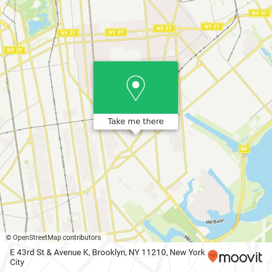 E 43rd St & Avenue K, Brooklyn, NY 11210 map