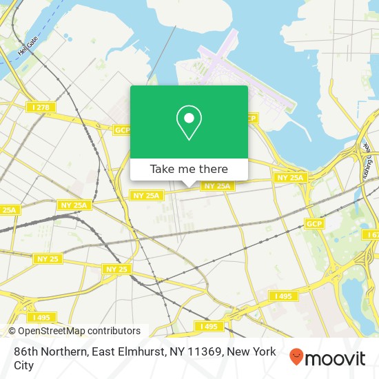 Mapa de 86th Northern, East Elmhurst, NY 11369
