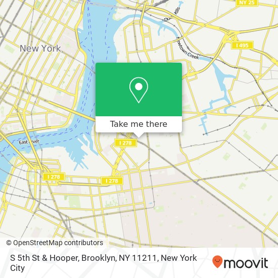 Mapa de S 5th St & Hooper, Brooklyn, NY 11211