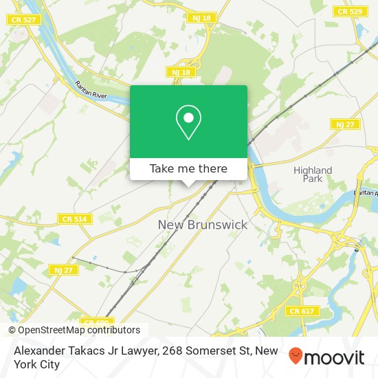 Mapa de Alexander Takacs Jr Lawyer, 268 Somerset St