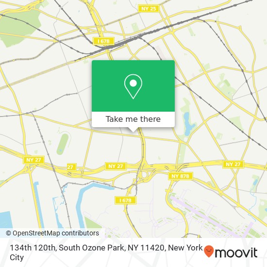 Mapa de 134th 120th, South Ozone Park, NY 11420