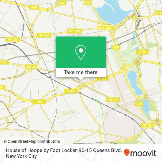 Mapa de House of Hoops by Foot Locker, 90-15 Queens Blvd