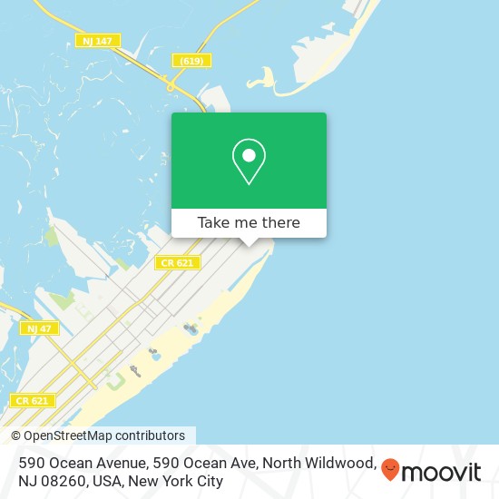 Mapa de 590 Ocean Avenue, 590 Ocean Ave, North Wildwood, NJ 08260, USA