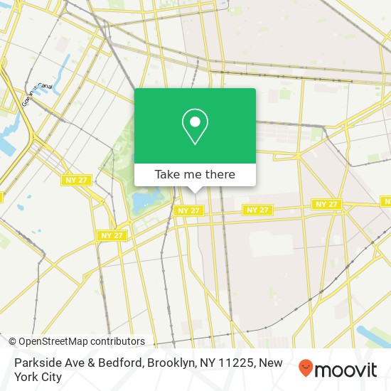 Mapa de Parkside Ave & Bedford, Brooklyn, NY 11225