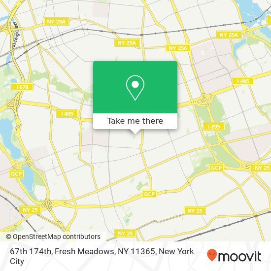 Mapa de 67th 174th, Fresh Meadows, NY 11365