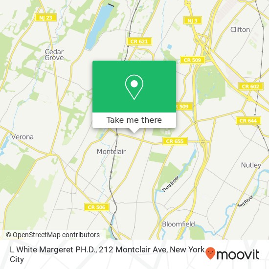 Mapa de L White Margeret PH.D., 212 Montclair Ave